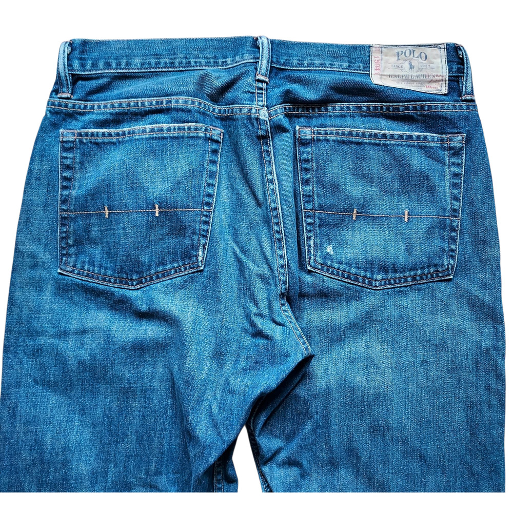 Polo Ralph Lauren Vintage 15941 Mens Relaxed Straight Leg Mild Distress Sz 36X34